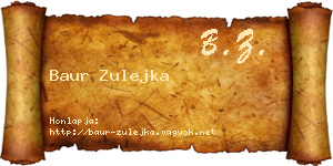 Baur Zulejka névjegykártya